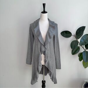 Open Front Ruffled Cashmere Cardigan M As Is